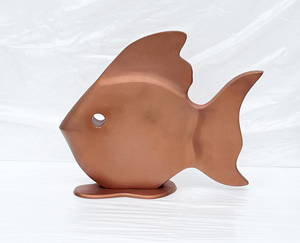 Ensemble de figurines de poissons en aluminium faites à la main, sculpture d'animaux rustiques sculptés, décoration pour la maison et le jardin - Product Image 5