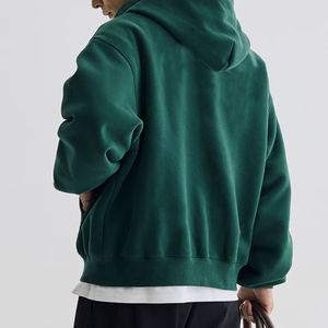 เสื้อฮู้ดดี้สตรีทแวร์ ออกแบบเองได้ ผ้าฝ้าย 100% ซิปยาวเต็มตัว ฮู้ดดี้เรียบๆ ไม่มีลาย ซิปคลุมหน้าเต็มตัว เสื้อฮู้ดดี้ซิปยาวสำหรับผู้ชาย - Product Image 3