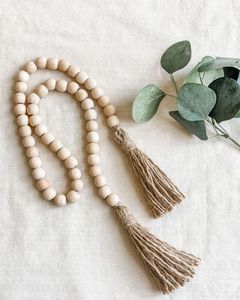 Ornement décoratif en bois avec cordon pour Noël, fêtes, mariages, décoration murale, étagère ou cheminée - Product Image 1