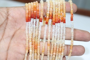 Excelente corte 4 mm mexicano ópalo de fuego Rondelle cuentas piedras preciosas naturales para joyería - Product Image 4