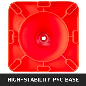 Confezione da 12 Coni Stradali Arancioni da 45 cm con Collari Riflettenti, Base in PVC, per Sicurezza Stradale e Parcheggio, Materiale Plastico per Cantieri e Segnalazione Pericoli - Product Image 2