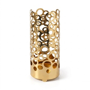 Porte-parapluie décoratif en métal résistant à la rouille, organisateur cylindrique peu encombrant pour parapluies longs et pliables, cannes et bâtons - Product Image 5