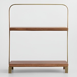 Soporte Redondo para Tartas de Madera y Metal, Exhibidor de Postres para Mesa de Fiesta o Panadería - Product Image 3