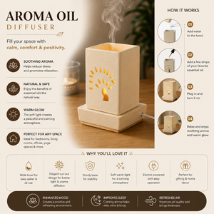 Ensemble de bougies et diffuseurs de parfum de qualité supérieure avec diffuseur d'huile aromatique électrique en céramique |   Brûleur d'huiles essentielles artisanal, décoration d'intérieur - Product Image 5