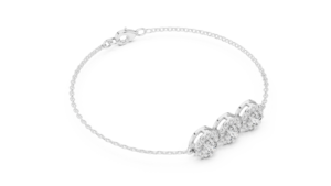 AFFORDABLE LAB GROWN CUT DIAMOND HALO BRACELET <b>SET</b> 18KT WHITE <b>GOLD</b> RHODIUM PLATED LUXURY CERTIFIED DAILY/Office WEDDING - Product Image 2