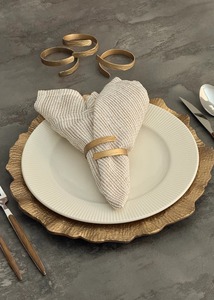 Decorative <b>Matte</b> Gold Wrap Napkin Holder Minimalist <b>Table</b> Setting Premium Geometric Gold Spiral Napkin Rings - Product Image 5