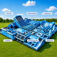 Parc d'attractions gonflable commercial, parcours d'obstacles géant, aire de jeux intérieure et extérieure, OEM ODM, conception 3D personnalisée gratuite