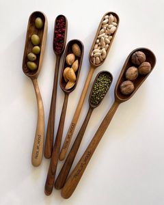 Cuillère et fourchette en bois réutilisables, couverts de table, ustensiles de cuisine, vaisselle, outils de service, écologiques, lavables au lave-vaisselle, durables - Product Image 5