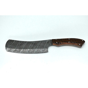 Couteau de chef Burraq OEM de qualité industrielle, en acier Damas fait main, multifonctionnel, à motif torsadé, avec étui en cuir, pour usage en cuisine - Product Image 2