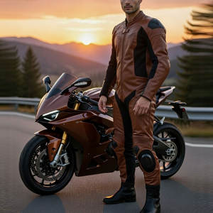 Traje de Motociclismo de Cuero Profesional de 1 Pieza para Hombre, Cuero Vacuno, Homologado por la CE - Product Image 5