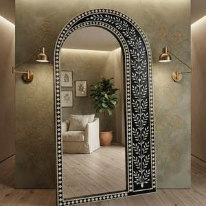 Modern Rectangular Bone Inlay Decorative <b>Mirror</b> Frame Handmade Durable Eco-Friendly Polished Edge Home Use - Product Image 5