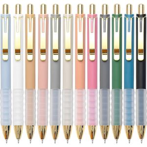 Penne a Sfera Retrattili Super Morbide con Impugnatura Ergonomica, Punta Media 1mm, Nere con Dettagli Dorati, Confezione da 12 Pezzi per Uomini e Donne - Product Image 1