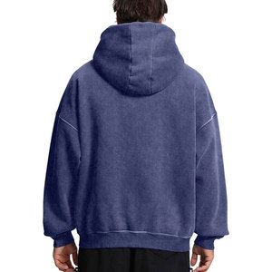 Men’s Double Zip Up Hoodie Oversized Acid Wash Heavyweight Fleece Cotton Zipper <b>Sweatshirt</b> <b>Vintage</b> Unisex Streetwear Hoodies - Product Image 2