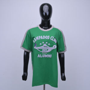 เสื้อยืดผู้หญิงคอกลมแขนสั้นสีเขียวปักลายผ้าขนหนูด้านหน้าแบบลำลองผ้าฝ้ายคุณภาพสูงพร้อมโลโก้สั่งทำขายส่ง - Product Image 1