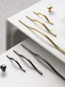 Wholesale Minimalism <b>Long</b> Gold Brass Cabinet Handles <b>Wardrobe</b> Kitchen Handle and Knob - Product Image 4