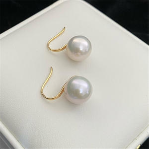 Boucles d'oreilles classiques et élégantes pour femmes, perles d'eau douce de 9 à 13 mm, design rond Edison en argent pur, talons hauts - Product Image 1