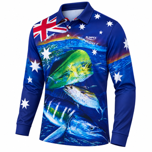Camisa Polo de Pesca Australiana Personalizada para Hombre – Jersey de Manga Larga con Protección Solar UPF 50+ – Fabricante OEM de Marca Privada - Product Image 3