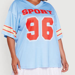 Camiseta de Fútbol Americano Unisex Ligera de Alta Calidad, Cuello en V, Manga con Rayas en Contraste, Sublimación Personalizada, 100% Poliéster - Product Image 3