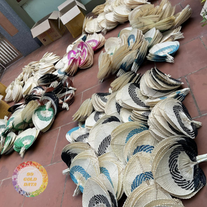 Abanico de Bambú Natural Hecho a Mano con Logotipo Personalizado / Abanicos Grandes para Bodas / Mini Abanicos de Paja Boho para Decoración del Hogar, Recuerdos de Boda, Regalo, Llavero - Product Image 4