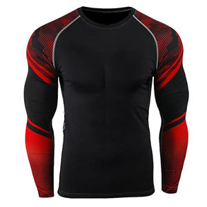 Chemises de sport pour hommes à manches raglan imprimées numériquement, coupe ajustée, respirantes, anti-bactériennes, avec logo personnalisé – Meilleures ventes - Product Image 1