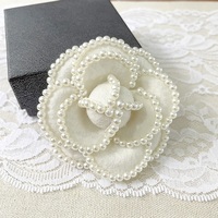 Bros Mutiara Camellia Mawar Buatan Tangan, Pin Bunga untuk Kerah, Kualitas Tinggi, Gaya Vintage, Perhiasan Fashion, Aksen untuk Wanita, Hadiah Pesta Pernikahan