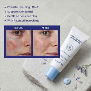 Crème apaisante intensive Bluepetal Blemish à l'extrait de fleur de poirier 50g Soin de la peau pour femme Utilisation quotidienne Équilibre hydratant République Corée - Product Image 1