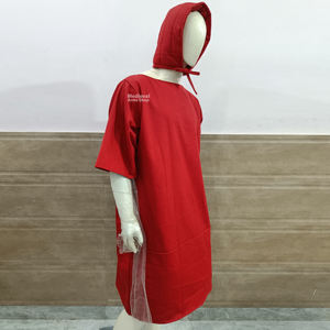 Túnica medieval de algodón rojo de media manga con gorro, camisa de disfraz vikingo, disfraz de caballero guerrero renacentista y disfraz de Halloween - Product Image 2