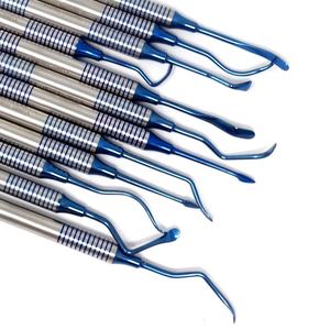 Instrumentos de acero inoxidable de doble extremo de titanio azul relleno compuesto Dental con mango hueco de 12 piezas en un estuche de VIDIFIVE - Product Image 4