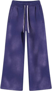 Ensemble survêtement homme personnalisable 100% coton 450 g/m² avec pantalon évasé et sweat à capuche imprimé strass effet délavé soleil - Product Image 6