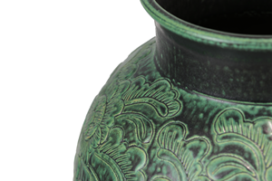 Home Hotel Decor Floor <b>Vase</b> <b>Ceramic</b> <b>Vases</b> Imitative-antique <b>Ceramic</b> <b>Vase</b> with Brown Chrysanthemum Patterns Blue Glaze - Product Image 5