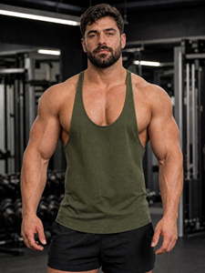 Men's <b>Vintage</b> Beading Polyester/Cotton Blend Knitted <b>Tank</b> <b>Top</b> Solid Color Quick Dry Breathable Sporty Casual Gym Workout - Product Image 5
