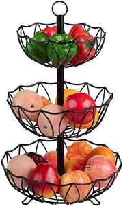 Étagère de rangement pour fruits et légumes en métal, panier à fruits détachable, construction en fer durable, design moderne, panier à collations - Product Image 5