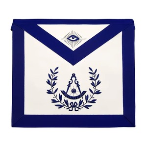 Delantal de francmasón azul Royal con corona, logotipo personalizado, para uso en catedral, terciopelo étnico, para todas las estaciones, servicio OEM, detección de agujas - Product Image 1