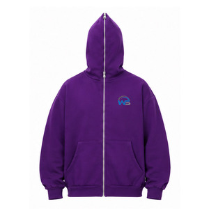 Sweat à capuche entièrement zippé sur mesure, 100% coton, tissu doux, compartiment avant, finition côtelée, séchage rapide, respirant, écologique, unisexe - Product Image 1