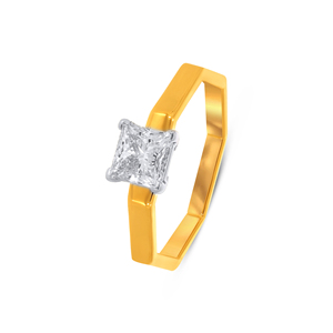 Appealing Solitaire Diamond <b>Ring</b> The Golden Dominion of Sparkling Grandeur An 18K Yellow Gold <b>Ring</b> <b>Crowned</b> by a Brilliant cut - Product Image 3