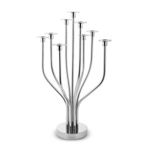 Elegant 10 Arm Silver Chrome Candelabra Modern Stainless Steel Candle Holder For Luxury Wedding <b>Decoration</b> & <b>Table</b> Centerpieces - Product Image 1