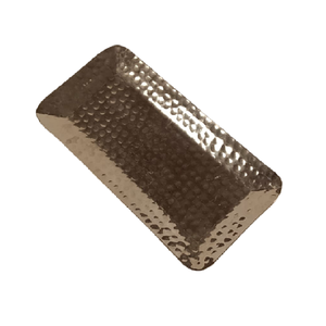 Bandeja de servir rectangular de aluminio fundido estilo antiguo, bandeja decorativa dorada para buffet, para mesa y otomana. - Product Image 1