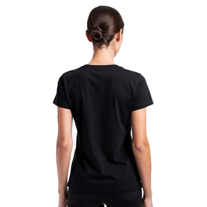 เสื้อยืดเฮนลีย์แขนสั้นสีดำสำหรับผู้หญิง ทรงปกติ สีพื้น ผ้าฝ้าย 100% แห้งเร็ว น้ำหนักเบา - Product Image 2