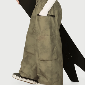 Pantalones Cargo Impermeables Unisex Color Verde Oliva, Cintura Elástica, 10,000 mm, Poliéster, Ropa de Esquí para Adultos - Product Image 3