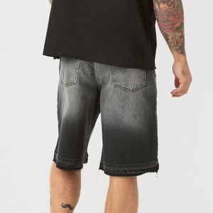 Jorts Anchos al por Mayor de Mezclilla Índigo Premium con Costuras en Contraste Color Tabaco, Logotipo Personalizado, Marca Privada, Exportación - Product Image 2