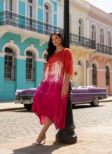 High Quality Designer Rayon <b>Kaftan</b> Tie Dyed <b>Summer</b> Daily Wear Regular Fit Sweetheart neck at Best Price by Supplier - Product Image 2
