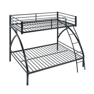 Cama litera doble/matrimonial con estructura de metal negro de fácil montaje para dormitorio juvenil, muebles para niños - Product Image 6