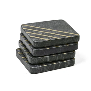 Modern Marble <b>Table</b> Coasters Eco-Friendly Durable Washable Natural Stone Set for Dining and Kitchen Use - Product Image 2