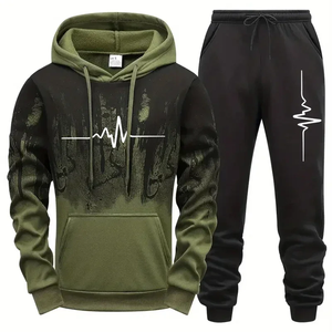 High Quality Men's Tracksuit Casual Jogging Men Versatile Sweatshirts Sweat <b>Pants</b> Fashion Comfort Daily Sports Simple Hoodie Set - Product Image 1