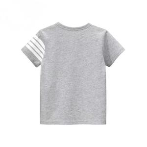 T-shirt noir à manches courtes pour homme, rayures blanches, col rond, coupe classique, imprimé numérique, 100% coton respirant - Product Image 2