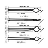 Pince de forgeur en acier au carbone de 18 pieds, 4 pièces, type V, à mâchoires de loup, avec fonctions de préhension, ensemble d'outils