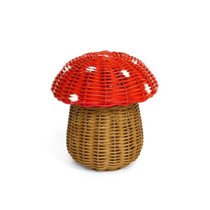 Cesta de Almacenamiento Tejida a Mano con Forma de Hongo Rojo, con Tapa, Organizador de Juguetes para el Hogar, Hotel, Guardería, Decoración de Habitación Infantil, Superventas - Product Image 2