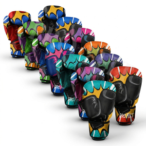 Gants de boxe personnalisés au design coloré pour hommes et femmes, gants d'entraînement MMA Muay Thai Kickboxing, ajustement confortable, gants OEM ODM - Product Image 1