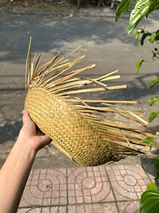 Sombrero Ajustable Bordado con Hierba Natural y Borde Desgarrado con Diseño a Rayas, Protección Solar Unisex para Fiestas en la Playa y Viajes - Product Image 5