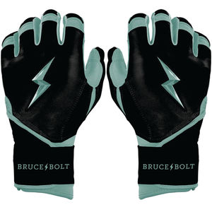 ถุงมือตีเบสบอล/ซอฟต์บอลแบบมีสายรัดข้อมือยาว ระบายอากาศได้ดี ยี่ห้อ Bruce Bolt  ออกแบบโลโก้ได้ตามต้องการ ทำจากหนังวัวแท้ ใช้ได้ทั้งมือซ้ายและขวา พร้อมแถบตีนตุ๊กแก - Product Image 1